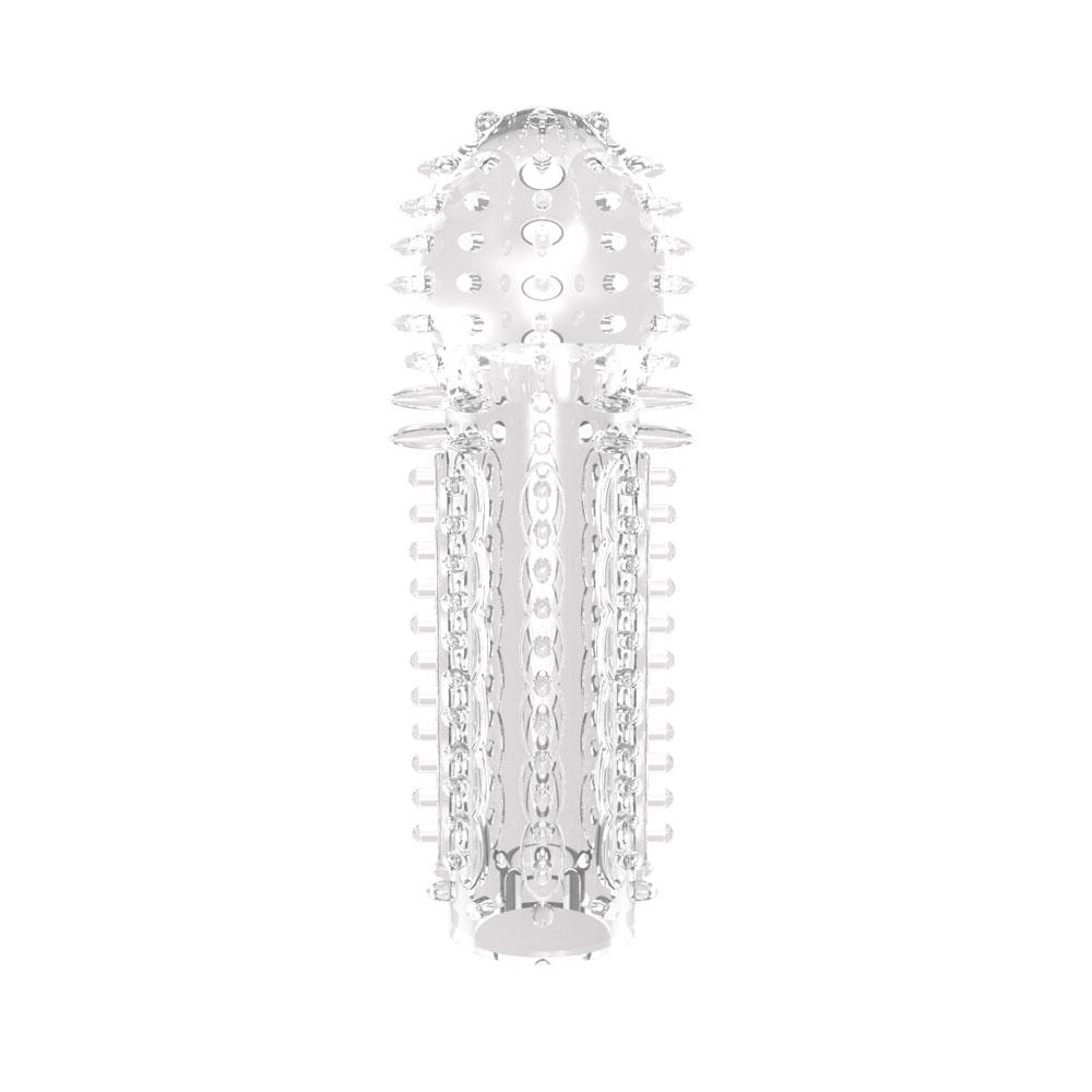 Crystal Penis Sleeve Made From Tpe With Nubs And Ball Loop