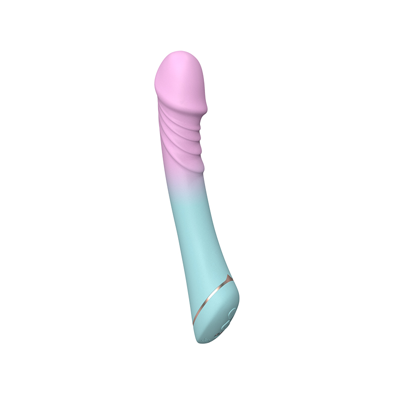 Gradient Color Vibrator With Dildo Head