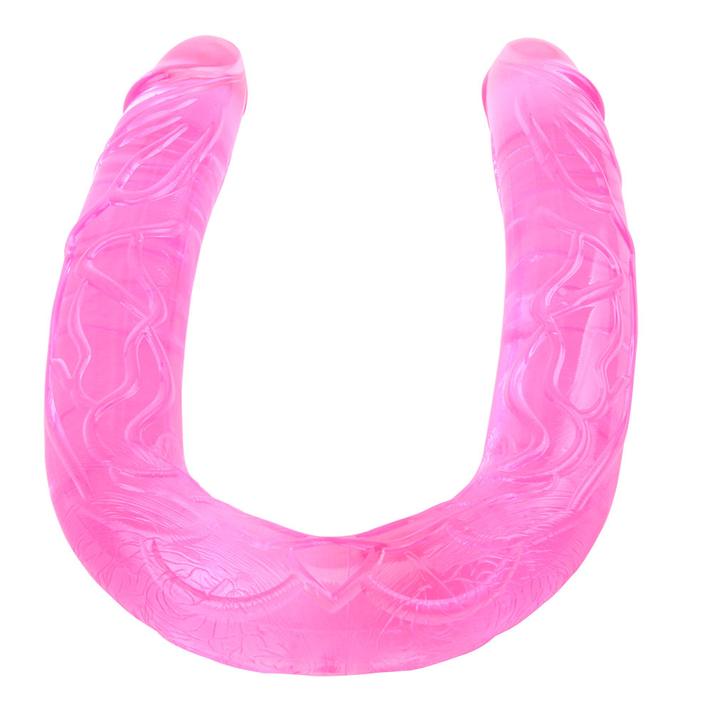 U-shaped Jelly Double Dong With Realistic Vains For Double Penetration